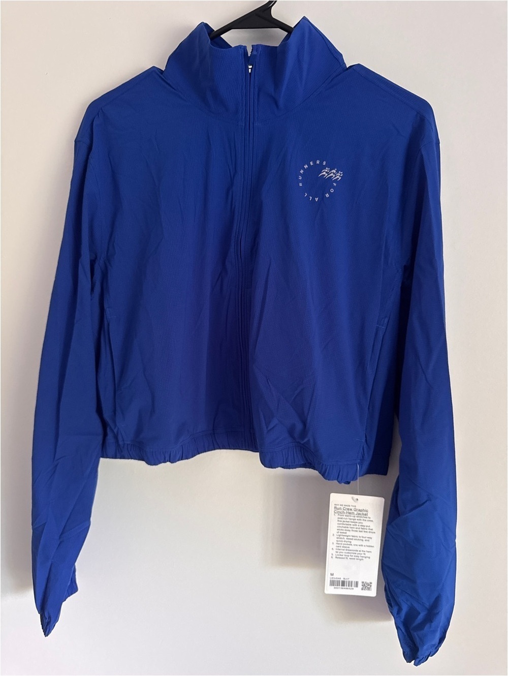 🆕💙 Lululemon Mile Maker Run Crew Graphic Cinch Hem Jacket - Galactic Cobalt - Picture 7 of 9